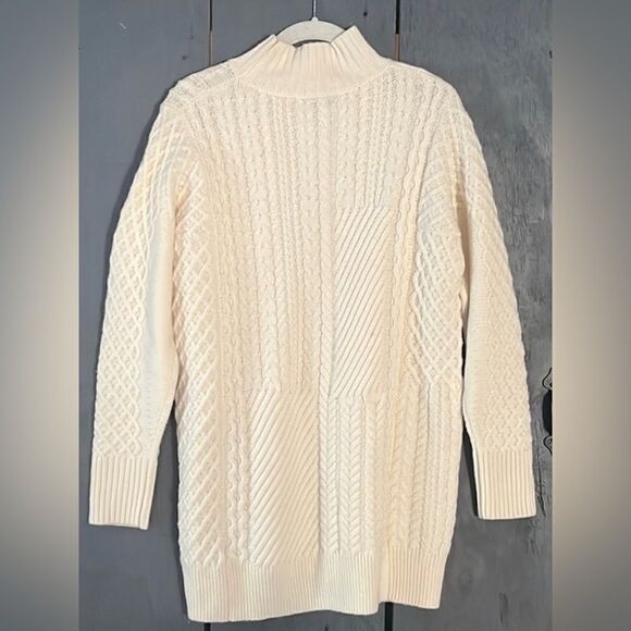 REISS NWT SWEATER MARTHA CABLE KNIT HIGH NECK JUMPER CREAM SIZE XS - Picture 11 of 14
